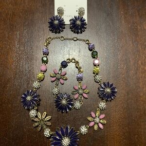 Ann Taylor Multicolor Floral Necklace Set